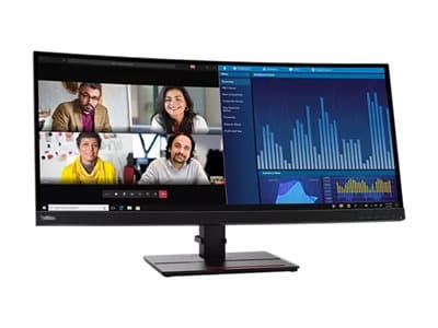 Lenovo ThinkVision P34w-20 - LED-skärm - böjd - 34.14" - 3440 x 1440 UWQHD - IPS - 300 cd/m² - 1000:1 - 4 ms - 2xHDMI, DisplayPort, USB-C - korpsvart