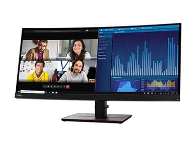 Lenovo ThinkVision P34w-20 - LED-skärm - böjd - 34.14" - 3440 x 1440 UWQHD - IPS - 300 cd/m² - 1000:1 - 4 ms - 2xHDMI, DisplayPort, USB-C - korpsvart