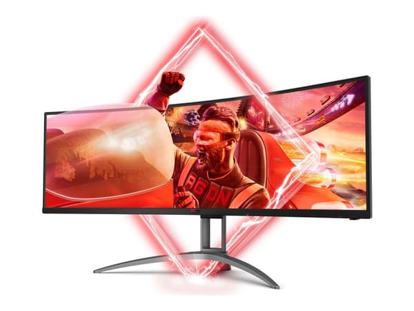 AOC Gaming AG493UCX2 - AGON-sarja - LED-näyttö - pelinäyttö - kaareva - 49" (48,8" katseltavaksi) - 5120 x 1440 Dual Quad HD @ 165 Hz - VA - 550 cd/m