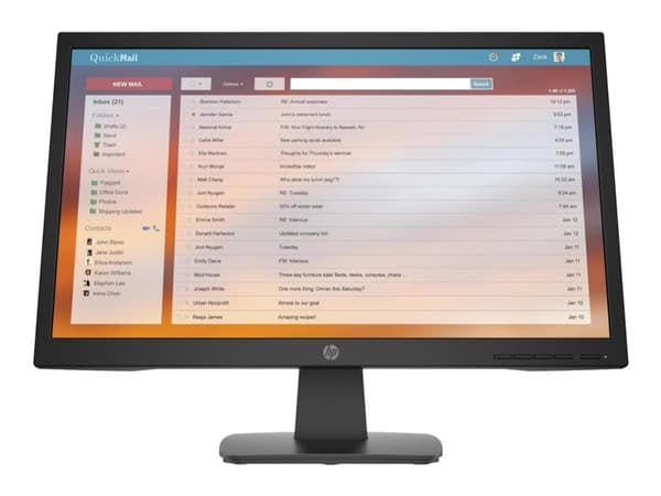 HP P22va G4 - P-Series - LED-skjerm - 21.5" - 1920 x 1080 Full HD (1080p) @ 60 Hz - VA - 250 cd/m² - 3000:1 - 7 ms - HDMI, VGA - svart