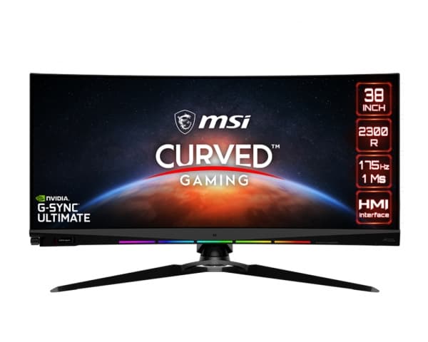 MSI Optix MEG381CQR Plus - LED-skjerm - kurvet - 37.5" - 3840 x 1600 UWQHD+ @ 175 Hz - IPS - 600 cd/m² - 1000:1 - DisplayHDR 600 - 1 ms - 2xHDMI, Dis