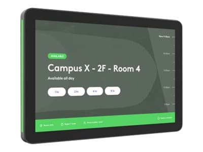 Logitech Tap Scheduler Formålsbygd planleggingspanel for møterom - Videokonferanseenhet - Zoom-sertifisert, sertifisert for Microsoft Teams - Hvit