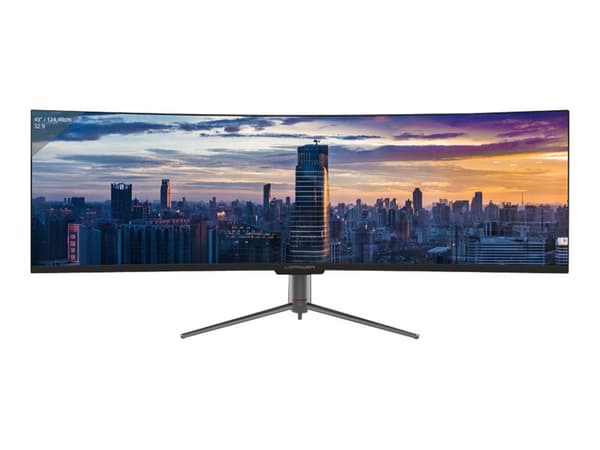 LC Power - QLED-monitor - kurvet - 49" - 5120 x 1440 Dual Quad HD @ 120 Hz - VA - 400 cd/m² - 3000:1 - 6 ms - 2xHDMI, 2xDisplayPort - antrasittsvart
