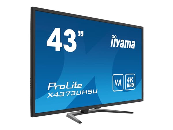 iiyama ProLite X4373UHSU-B1 - LED-skärm - 43" (42.5" visbar) - 3840 x 2160 4K @ 60 Hz - VA - 400 cd/m² - 4000:1 - 3 ms - 2xHDMI, DisplayPort, Mini Di