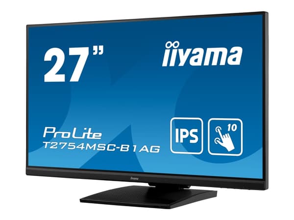iiyama ProLite T2754MSC-B1AG - LED-skjerm - 27" - berøringsskjerm - 1920 x 1080 Full HD (1080p) @ 60 Hz - IPS - 300 cd/m² - 1000:1 - 4 ms - HDMI, VGA Sort