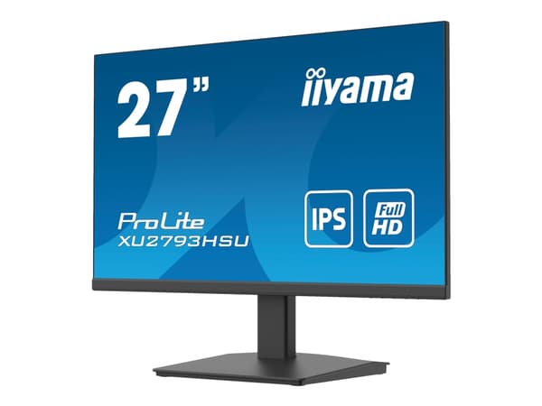 iiyama ProLite XU2793HSU-B4 - LED-näyttö - 27" - 1920 x 1080 Full HD (1080p) @ 75 Hz - IPS - 300 cd/m² - 1000:1 - 4 ms - HDMI, VGA, DisplayPort - kai musta
