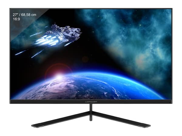 LC Power LC-M27-FHD-144 - LED-skärm - 27" - 1920 x 1080 Full HD (1080p) @ 144 Hz - ADS-IPS - 300 cd/m² - 1000:1 - 1 ms - 2xHDMI, DisplayPort - svart