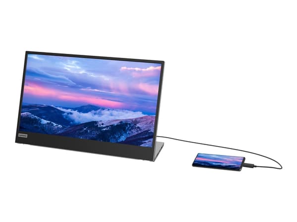 Lenovo L152 - LED-skjerm - 15.6" (16" synlig) - portabel - 1920 x 1080 Full HD (1080p) - IPS - 250 cd/m² - 1000:1 - 6 ms - 2xUSB-C - ravnsort
