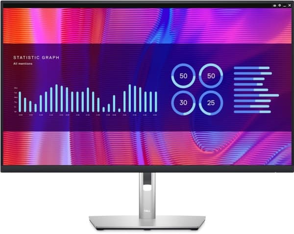 DELL P Series P3223DE 80 cm (31,5") 2560 x 1440 pixel Quad HD LCD Sort, Sølv