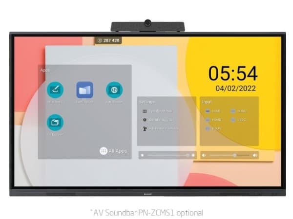Sharp PNL752B, interaktivt flatskjerm, 190,5 cm (75"), LCD, 3840 x 2160 piksler, Wi-Fi, 16/7