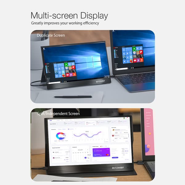 BW-PCM3 15,6 tum Touchable FHD 1080P Type C Portable Computer Monitor Gaming Display Screen för Smartphone Tablet Laptop Spelkonsoler