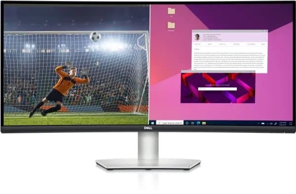 Dell S3423DWC - LED-skärm - böjd - 34" - 3440 x 1440 WQHD @ 100 Hz - VA - 300 cd/m² - 3000:1 - 4 ms - 2xHDMI, DisplayPort, USB-C - högtalare - med 3 Svart