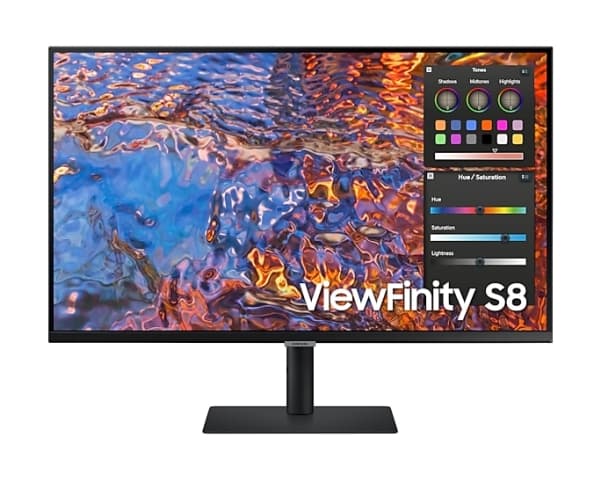 Samsung ViewFinity S8 S32B800PXU - S80PB-serien - LED-skjerm - 32" - 3840 x 2160 4K @ 60 Hz - IPS - 600 cd/m² - 1000:1 - DisplayHDR 600 - 5 ms - HDMI
