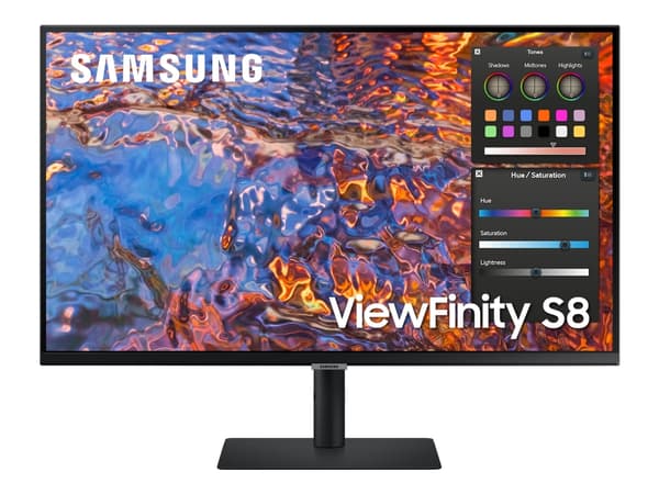 Samsung ViewFinity S8 S32B800PXU - S80PB Series - LED-skärm - 32" - 3840 x 2160 4K @ 60 Hz - IPS - 600 cd/m² - 1000:1 - DisplayHDR 600 - 5 ms - HDMI, Svart