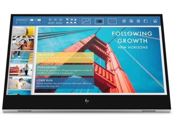 HP - LED-skjerm - 14" - portabel - 1920 x 1080 Full HD (1080p) - IPS - 800:1 - silver stand