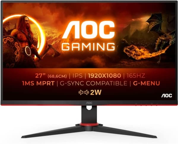 AOC G2 27G2SPAE/BK, 68,6 cm (27"), 1920 x 1080 pixlar, Full HD, LED, 1 ms, Svart, Röd
