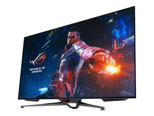 ASUS ROG Swift OLED PG48UQ - OLED-skjerm - gaming - 47.53" - 3840 x 2160 4K @ 138 Hz - 450 cd/m² - 135000:1 - HDR10 - 4xHDMI, DisplayPort - høyttaler Sort