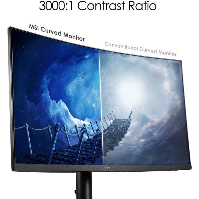 Böjd PC-skärm - MSI - Modern MD271CP - 27" FHD - VA-panel - 4 MS - 75 Hz - USB-C/Display Kit programvara/Högtalare -