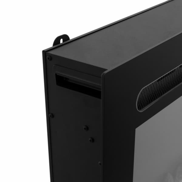 Elektrisk Väggmonterad Inbyggd Eldstad Svart Fristående Fjärrkontroll Justerbar Ljusstyrka Kristaller Vedeffekt 3D-eld 15 – 35 grader C Monteringskit