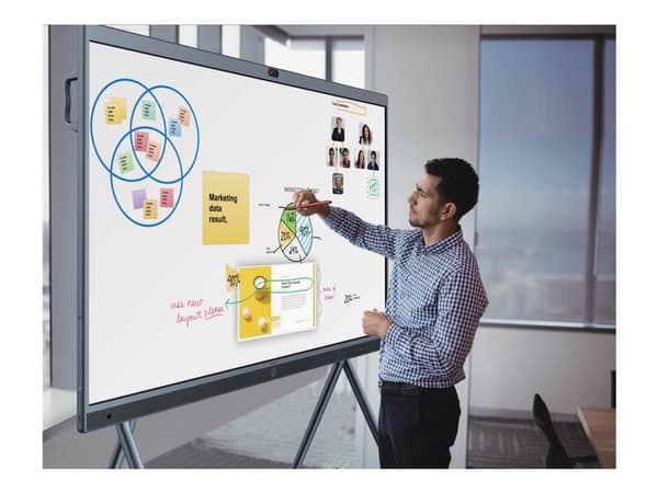 Yealink MeetingBoard - 65" Diagonalklasse LED-bakgrunnsbelyst LCD-skjerm - interaktiv - med innebygd interaktiv tavle, berøringsskjerm (multiberøring Sort