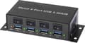 Miniatyrbild 3 av 3: Renkforce 4-portar USB 3.0-nav Stålhölje, individuellt anslutningsbar, alternativ för väggfäste Svart