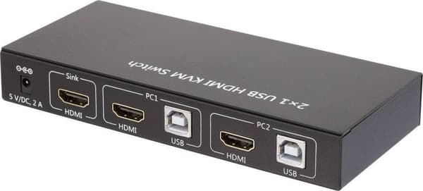 SpeaKa Professional 2-portar KVM-switch HDMI USB 1920 x 1080 pixlar, 3840 x 2160 pixlar