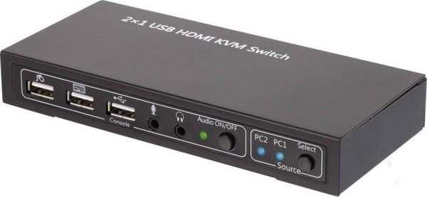 SpeaKa Professional 2-portar KVM-switch HDMI USB 1920 x 1080 pixlar, 3840 x 2160 pixlar