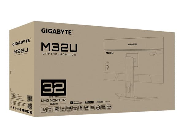 [OUTLET] - Gigabyte M32U - LED-näyttö - 31,5" - 3840 x 2160 4K @ 144 Hz - SS IPS - 350 cd/m² - 1000:1 - DisplayHDR 400 - 1 ms - 2xHDMI, DisplayPort,