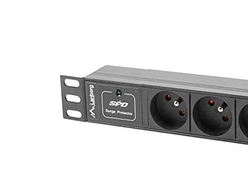 Lanberg PDU-03E-0200-BK strømfordelingsenhed (3 AC-udgange) 1U, sort