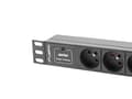 Miniatyrbillede 3 af 4: Lanberg PDU-03E-0200-BK strømfordelingsenhed (3 AC-udgange) 1U, sort