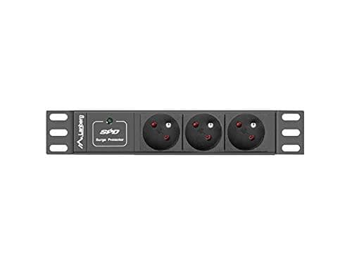 Lanberg PDU-03E-0200-BK strømfordelingsenhed (3 AC-udgange) 1U, sort