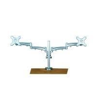 VALUE LCD dubbelarmsstödstång, 4 leder, bordsmontering, separat höjdjusterbar (17.99.1134) Silver