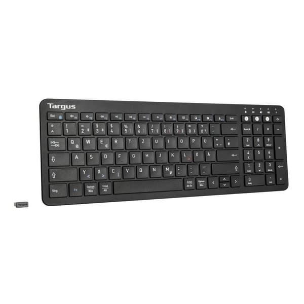 Targus mellemstørrelse antimikrobielt Bluetooth universaltastatur (tysk) (AKB863DE)