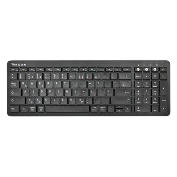 Targus mellemstørrelse antimikrobielt Bluetooth universaltastatur (tysk) (AKB863DE)
