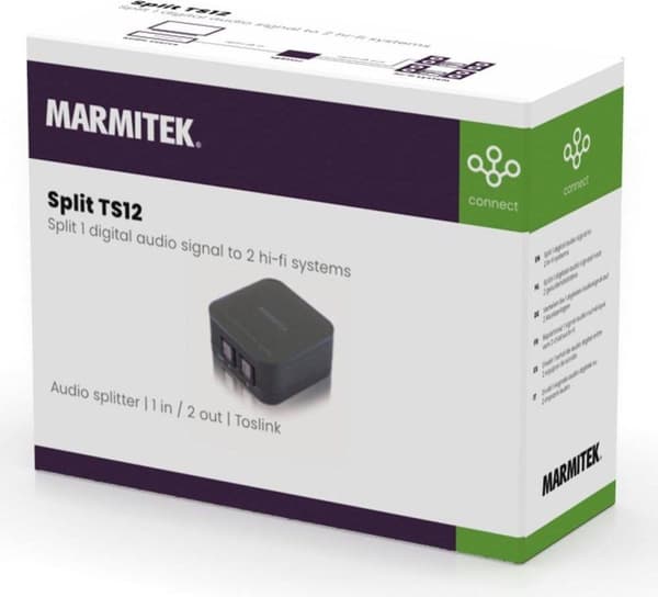 Marmitek Split TS12 digital optisk Toslink audio splitter 1 ind - 2 ud