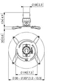 Pikkukuva 6 / 6: Vogelin PPC 1500 projektorin kattoteline 30-337mm (1,2-13,2 tuuman) projektoreille, kääntyvä ja kallistettava, max. 15 kg, hopea