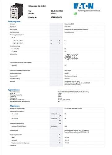 Eaton hjælpekontaktor 24 VDC 3 NO+1 NC - skrueklemmer 1,6 kW (DILA-31 (24VDC))