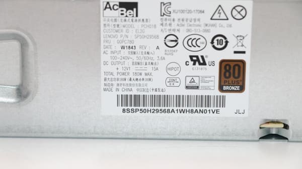 Lenovo 00PC780 nätaggregat 180 W Silver
