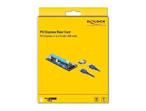 Delock 41430 stigkort PCI Express x1 til x16 med 60 cm USB-kabel