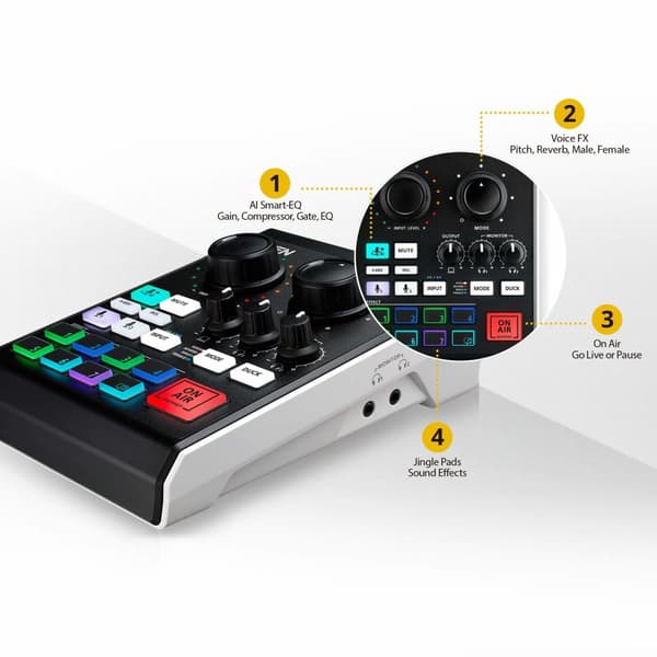 ATEN MicLIVE 6-CH - Ääniliitäntä - 24-bittinen - 96 kHz - USB-C
