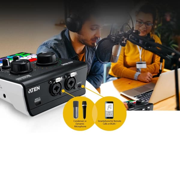 ATEN MicLIVE 6-CH - Ääniliitäntä - 24-bittinen - 96 kHz - USB-C