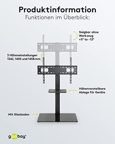 Goobay TV-golvstativ Basic (storlek L) (58526)