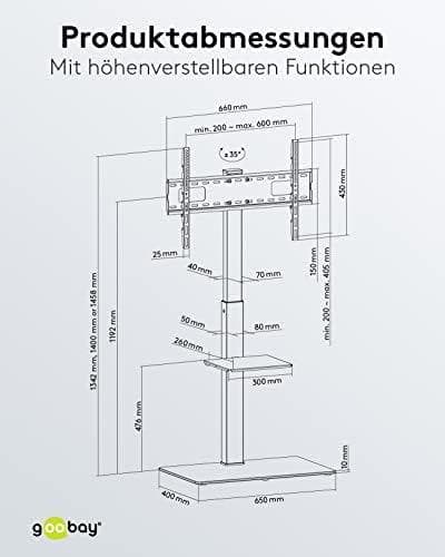 Goobay TV-golvstativ Basic (storlek L) (58526)
