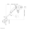 Miniatyrbillede 9 af 9: Neomounts fra Newstar Select NM-D500BLACK skærmarm gasfjeder - op til 30" - Sort