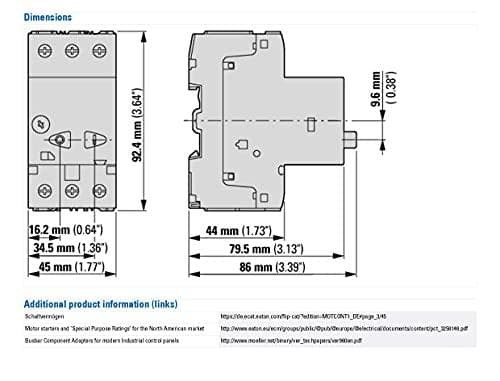 EATON Motorbeskyttelseskontakt 4A PKZM01-4 1,5kW/400V trykknapbetjening PKZM01-4 (278482)