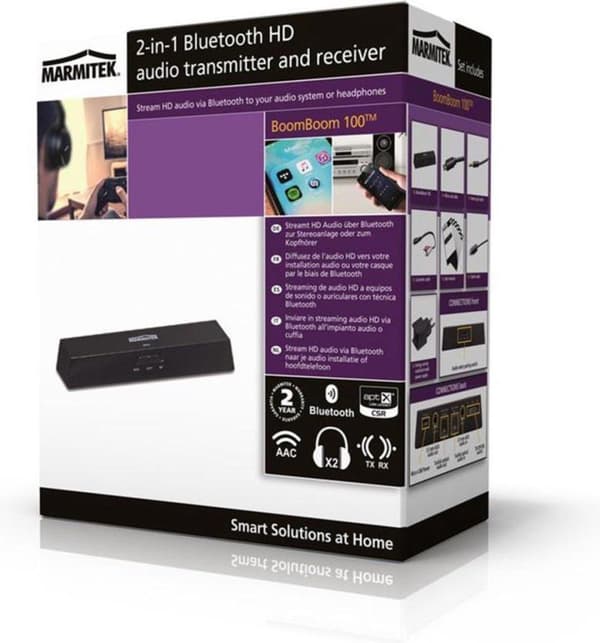 Marmitek BoomBoom 100 Lydmodtager & sender i ét | Bluetooth | AAC, aptX og aptX L
