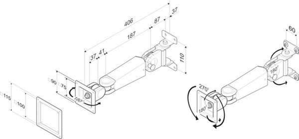 ROLINE LCD-armstativ, vægmontering