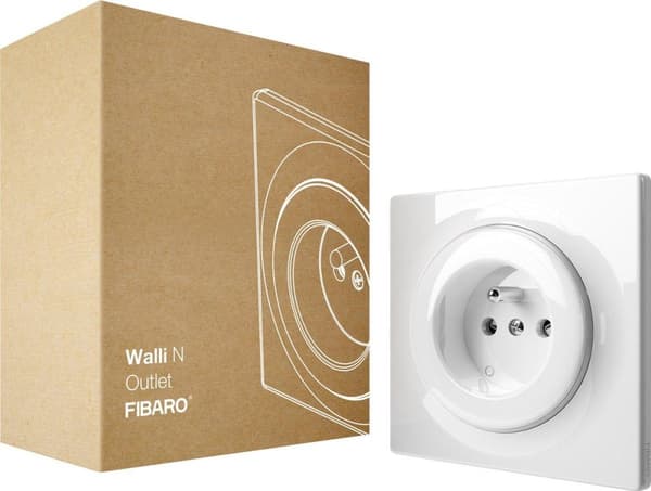 FIBARO Walli N Udtag type E - Hvid - Klassisk grundelement Hvid