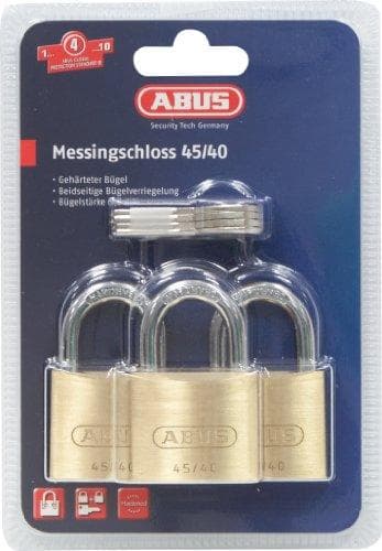 ABUS 3770-20 riippulukko 45/40 messingistä - sarja 3 - tarkkuussylinterillä sienipään tapeilla - 11825 - taso 4 - messinginvärinen