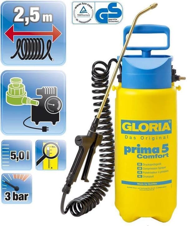 Gloria Drukspuit prima komfort 5 liter